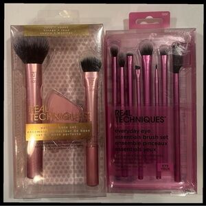 Real Techniques face, cheek, and eye essential brushes / 2 sets / NEW with tags